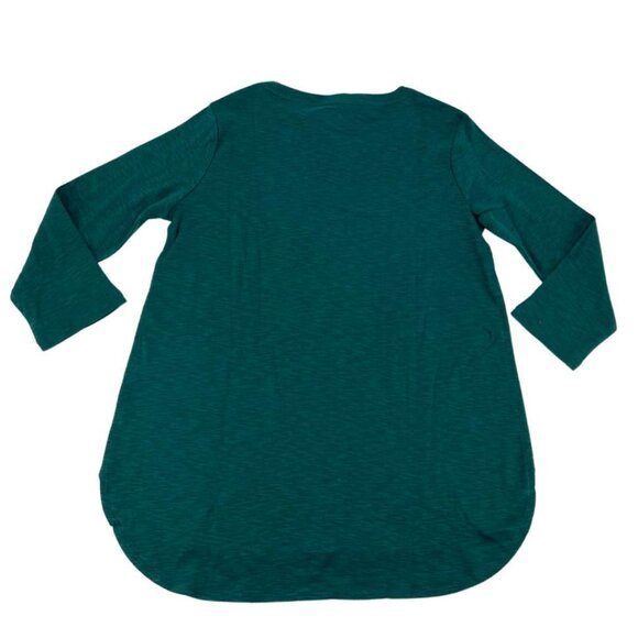 Kirkland Women's Green 3/4 Sleeve Cotton Slub Tee / Various Sizes - Picture 2 of 3